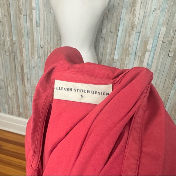 Eleven Stitch Design S Red Swing Button Down Shirt Top Blouse Lagenlook - Picture 6 of 8